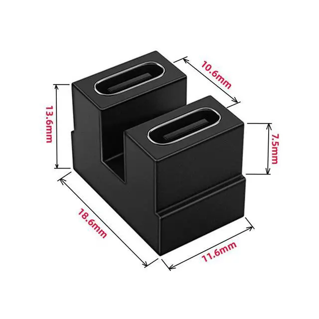 Alt view image 3 of 7 - 40Gbps USB4 Type C Female to Female Coupler Extender Power Data Video Adapter for NS Switch & Phone & Laptop