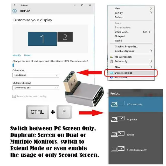 Alt view image 5 of 7 - DisplayPort 1.4 to DP Ultra-HD UHD 8K 60hz 4K 144hz Down Angled Male to Female 90 Degree for Video PC Laptop Monitor