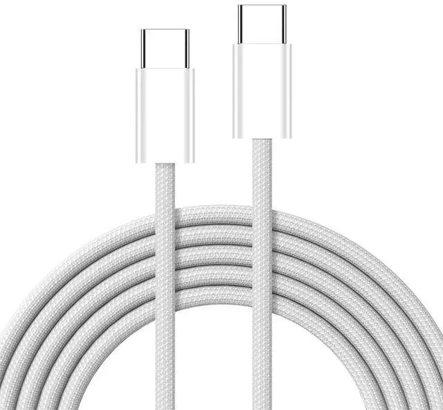 Main image of PD 27W 65W Power USB-C Type C Male to Male 480Mbps Data Cable for Phone & Tablet & Laptop White Sleeve 1M