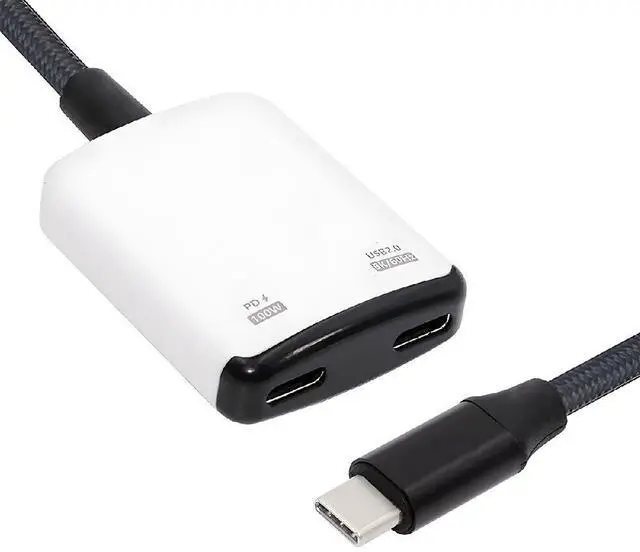 Main image of USB-C Type-C 1-to-2 VR AR Glass 8K Video OTG USB-C Female 100W PD Power Cable White for NS Handheld Console Laptop Tablet Phone