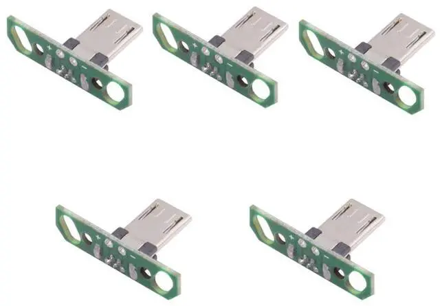 Main image of 5pcs/Set DIY OEM Micro USB2.0 Male Plug Long Connector 13mm Length with PCB Mounting Assembly Solder Type