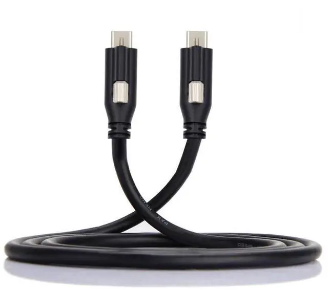 Main image of USB 3.1 Type-C Locking to Locking USB-C Data Power Cable for Camera with Single Panel Mount Screw Connector (200CM)