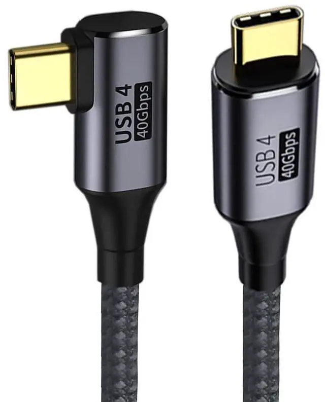 Main image of Angled USB4 Cable 40Gbps with 100W Charging and 8K@60Hz 5K@60Hz USB4.0 Compatible with Thunderbolt3/4 50cm