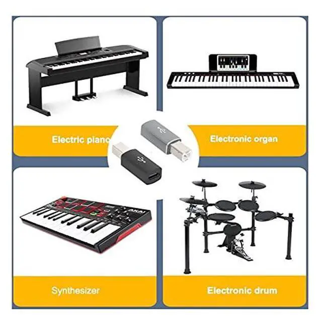 Alt view image 7 of 7 - 2pcs USB-C Type C to Midi Adapter Converter Lectronic Musical Instrument for Midi Keyboard Phone Tablet