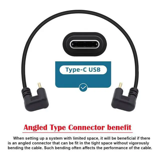 Alt view image 4 of 7 - Power Data Video 10Gbps USB3.0 Type C to USB-C Male to Male Opposite U Shape Back Angled Cable for NS Switch Phone Laptop