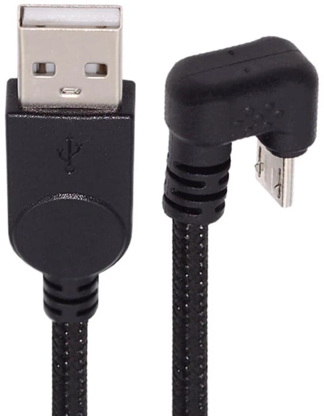 Main image of USB2.0 Type-A to Micro USB 5Pin Male to Male Power Data Cable 480Mbps Micro Opposite U Shape Back Angled