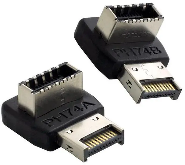 Main image of 2pcs Overmold USB 3.1 Front Panel Header Male to Female Type-E Motherboard Extension Data Adapter