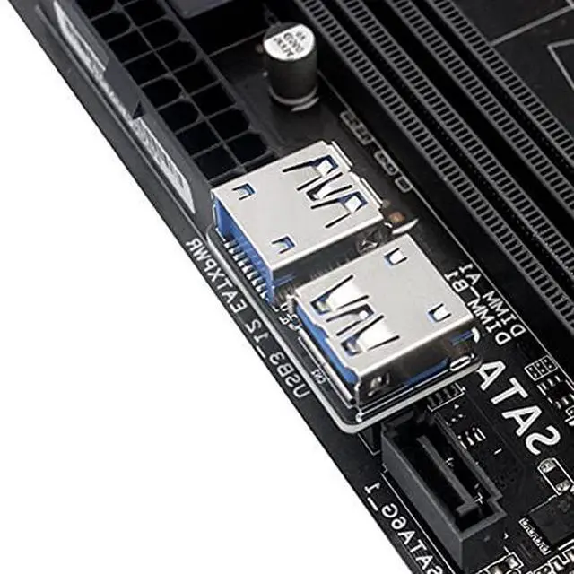 Alt view image 5 of 6 - Dual USB 3.0 A Type Female to Motherboard 20/19 Pin Box Header Slot Adapter PCBA Flat Type