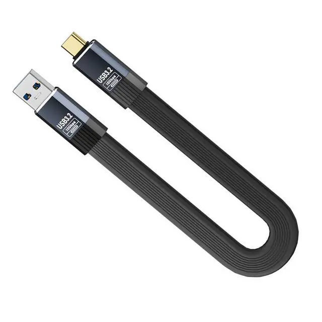 Alt view image 3 of 7 - Cable USB3.1 Type-A Male to Type-C Male 10Gbps Flat Slim FPC USB-C Data Power Cable 5V3A for Laptop Phone Disk (20cm)