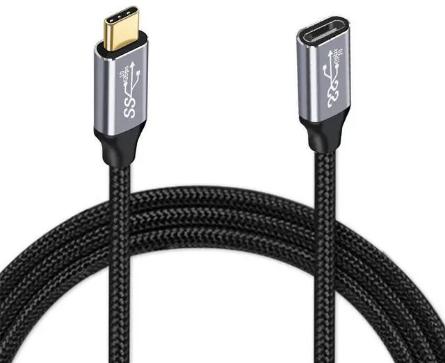 Main image of USB-C USB 3.1 Type-C Male to Female Extension Data Cable 10Gbps 100W with Sleeve for Laptop Phone 20cm