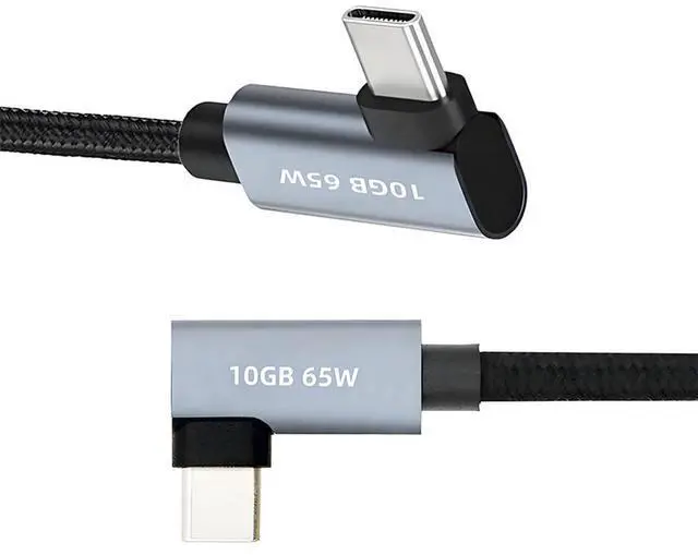 Main image of USB-C Type-C 10Gbps Male to Male Dual Right Angled 4K Video PD 65W Power Cable 90 Degree 200CM