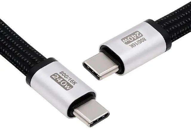 Main image of USB4.0 Gen4 80Gbps Flat Slim FPC Cable Magnetic Connector with 240W and 16K@30hz 8K 5K@60Hz 18cm Compatible with Thunderbolt3/4/5