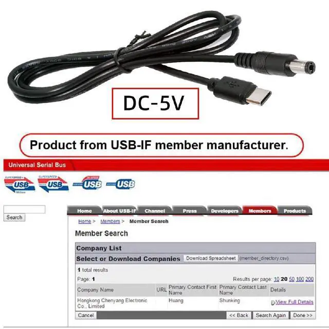 Alt view image 6 of 7 - USB-C 5.1K Resistor Type C Input to 5V DC 5.5 * 2.1mm Output Power Charge Cable 100cm for DC5V Desk Lamp Fan Camera