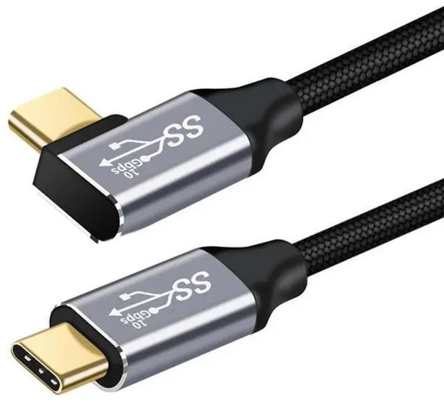Main image of 90 Degree Right Angled Type-C USB-C Male to Male USB3.1 10Gbps 100W Data Cable for Laptop Phone 100cm