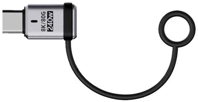 Main image of Adapter 90 Degree USB5.0 80Gbps Male to Female Straight Extension Adapter with Lanyard Keychain 240W 16K 8K 5K Compatible with USB4.0 Thunderbolt3/4/5