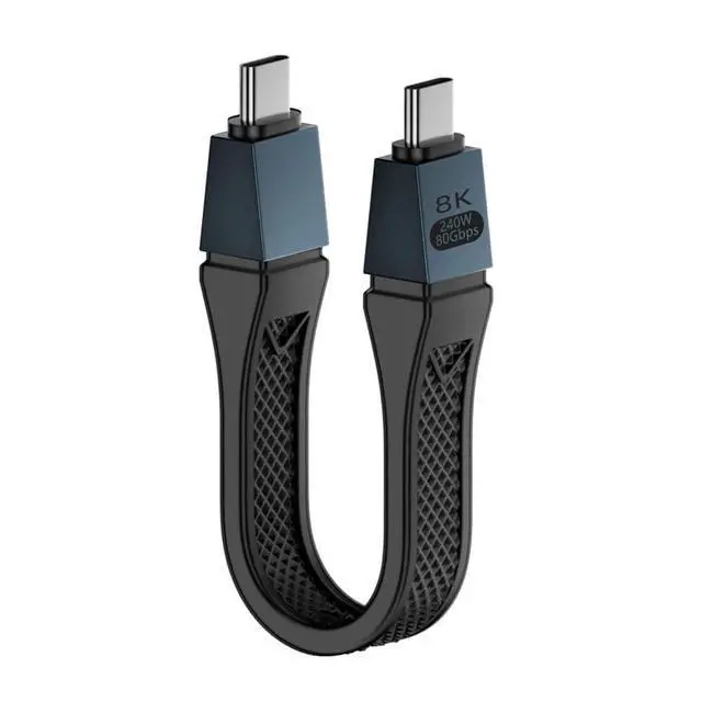 Alt view image 2 of 7 - Cable USB5.0 80Gbps Flat Slim FPC Cable 13cm with 240W and 16K@30hz 8K@60Hz 5K@60Hz Compatible with USB4.0 Thunderbolt3/4/5