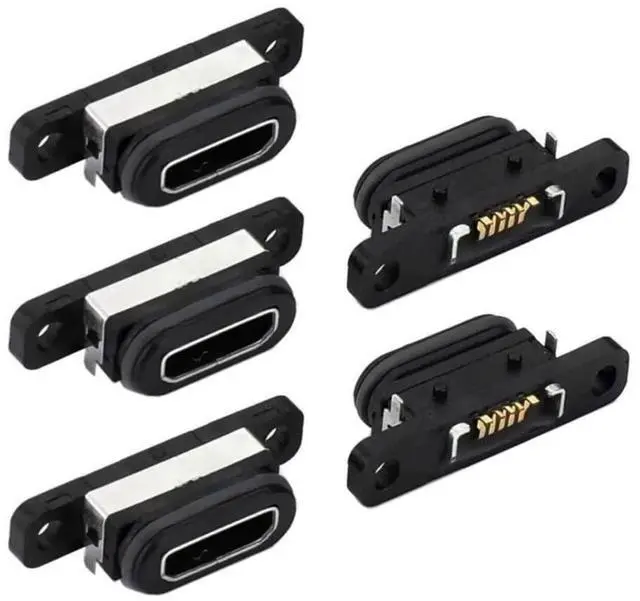 Main image of Connector 5pcs/Set DIY OEM USB2.0 Micro-B Female Receptacle Socket Connector with Mounting Waterproof SMT Type 480Mbps
