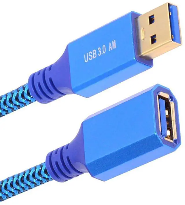 Main image of USB 3.0 Type-A Male to USB3.0 A Female Cable Extension Blue Sleeve 5Gbps for Disk SSD Camera Data 30cm