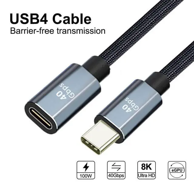Alt view image 7 of 7 - USB4 Extension Cable Male to Female 40Gbps with 100W Charging and 8K@60Hz Compatible with Thunderbolt3/4 30cm