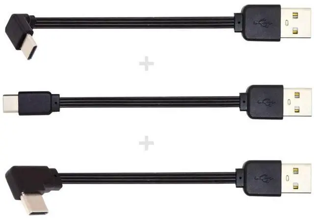 Main image of 3pcs/lot 13cm USB 2.0 Type-A Male to USB-C Type-C Male Angled Data Flat Slim FPC Cable for FPV & Disk & Phone