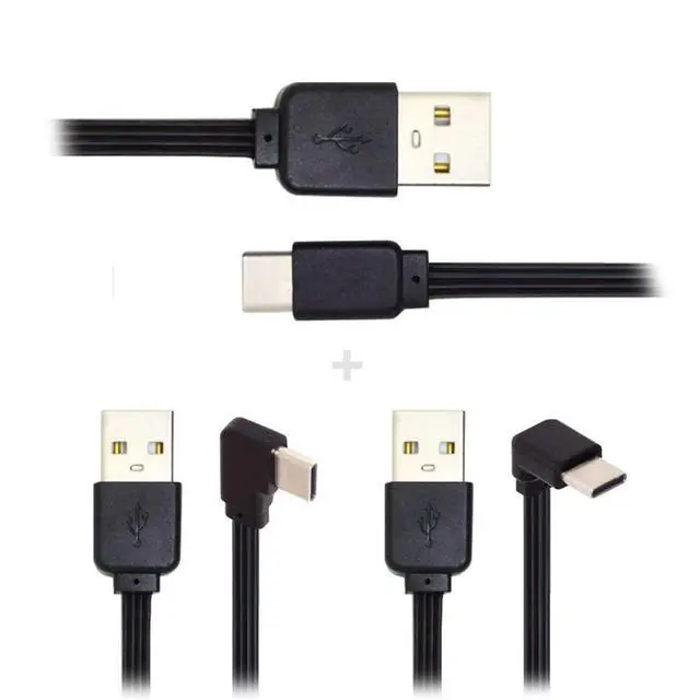 Alt view image 2 of 7 - 3pcs/lot 13cm USB 2.0 Type-A Male to USB-C Type-C Male Angled Data Flat Slim FPC Cable for FPV & Disk & Phone