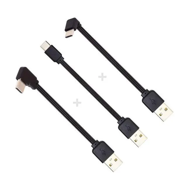 Alt view image 6 of 7 - 3pcs/lot 13cm USB 2.0 Type-A Male to USB-C Type-C Male Angled Data Flat Slim FPC Cable for FPV & Disk & Phone