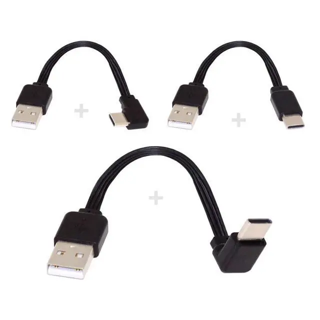 Alt view image 7 of 7 - 3pcs/lot 13cm USB 2.0 Type-A Male to USB-C Type-C Male Angled Data Flat Slim FPC Cable for FPV & Disk & Phone