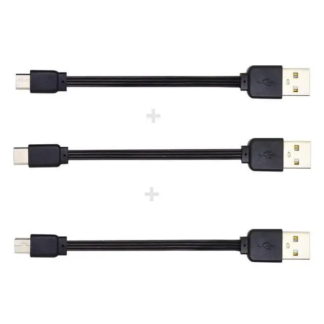 Alt view image 3 of 7 - 3pcs/lot 13cm USB 2.0 Type-A to Mini Micro USB Type-C Male Data Flat Slim FPC Cable for FPV & Disk & Phone