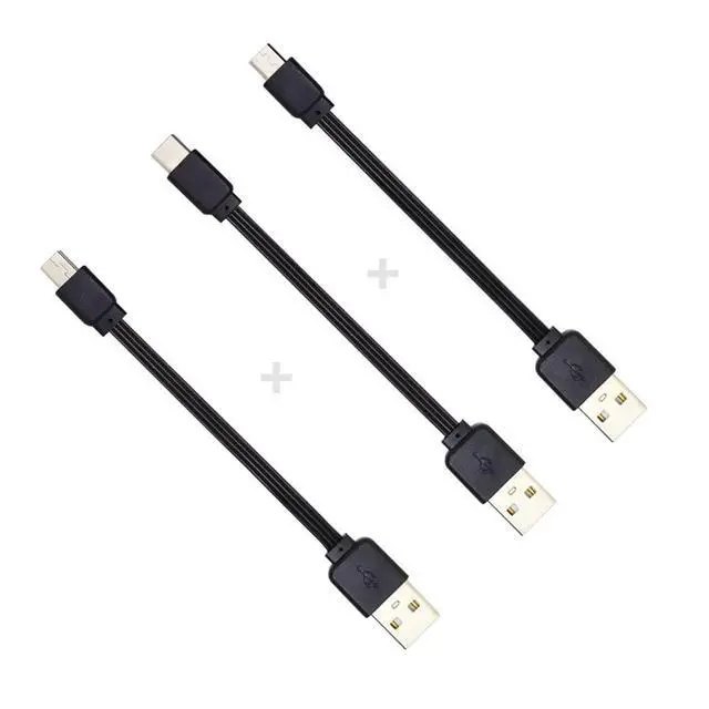 Alt view image 4 of 7 - 3pcs/lot 13cm USB 2.0 Type-A to Mini Micro USB Type-C Male Data Flat Slim FPC Cable for FPV & Disk & Phone