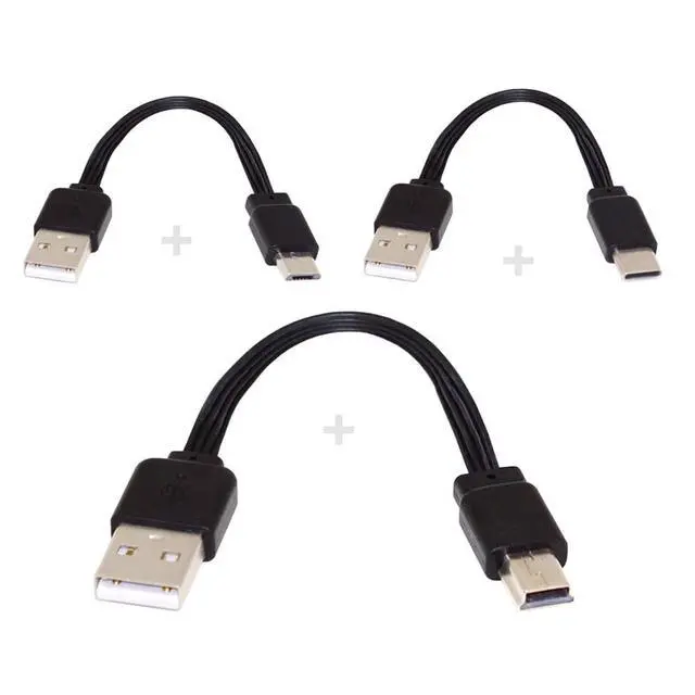 Alt view image 5 of 7 - 3pcs/lot 13cm USB 2.0 Type-A to Mini Micro USB Type-C Male Data Flat Slim FPC Cable for FPV & Disk & Phone