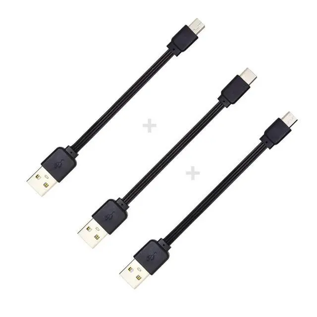 Alt view image 6 of 7 - 3pcs/lot 13cm USB 2.0 Type-A to Mini Micro USB Type-C Male Data Flat Slim FPC Cable for FPV & Disk & Phone