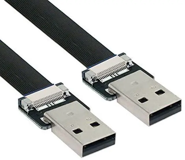 Main image of USB 2.0 Type-A Male to Type-A Male Data Flat Slim FPC Cable for FPV & Disk & Scanner & Printer 50CM