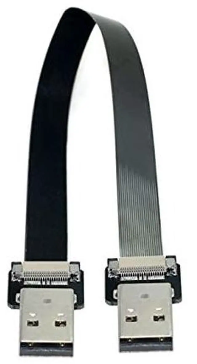Alt view image 2 of 6 - USB 2.0 Type-A Male to Type-A Male Data Flat Slim FPC Cable for FPV & Disk & Scanner & Printer 50CM