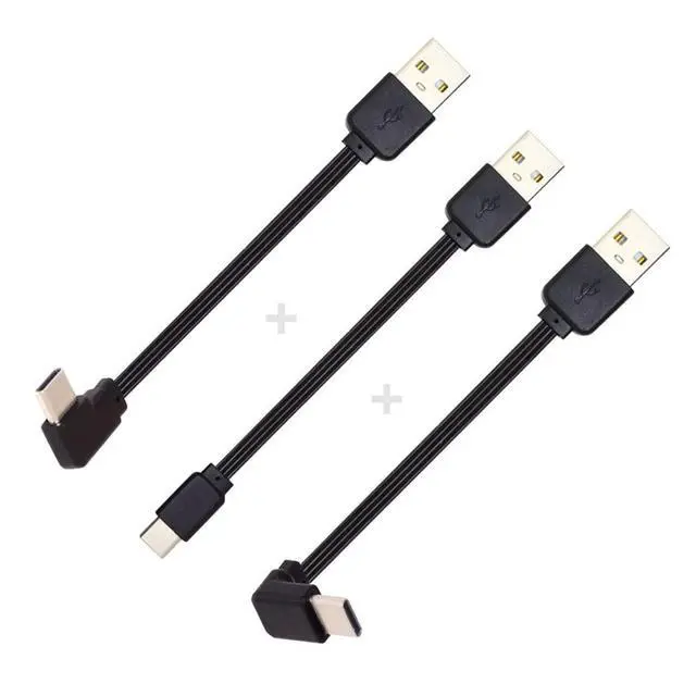Alt view image 4 of 7 - 3pcs/lot 13cm USB 2.0 Type-A Male to USB-C Type-C Male Angled Data Flat Slim FPC Cable for FPV & Disk & Phone