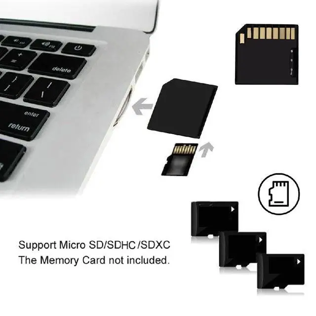 Alt view image 2 of 7 - 5PCS Micro SD TF T-Flash Memory Card to SD Card Socket Low Profile Short Body Adapter for Extra Storage Mac Laptop