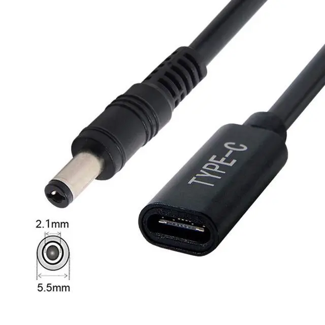 Alt view image 6 of 7 - Type C USB-C Female Input to DC 5.5x2.1mm Power PD Charge Cable fit for Laptop 18-20V