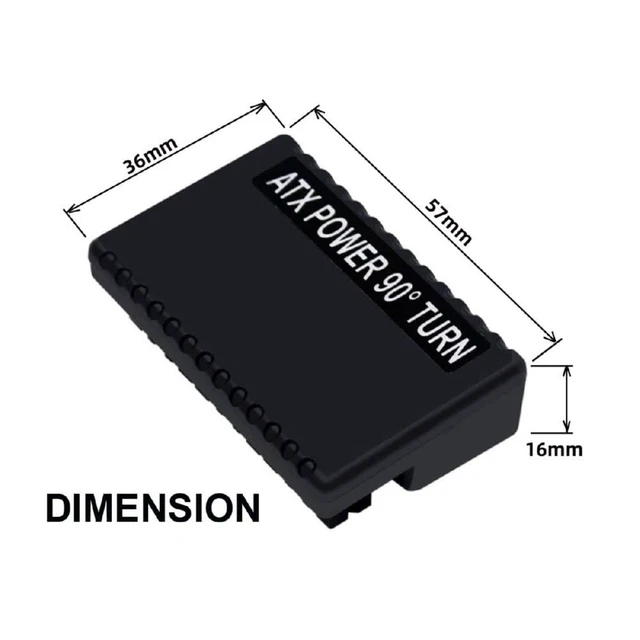 Alt view image 2 of 7 - Overmold 90 Degree ATX 24Pin Female to 24pin Male Power Adapter Mainboard Motherboard for Desktops PC Supply