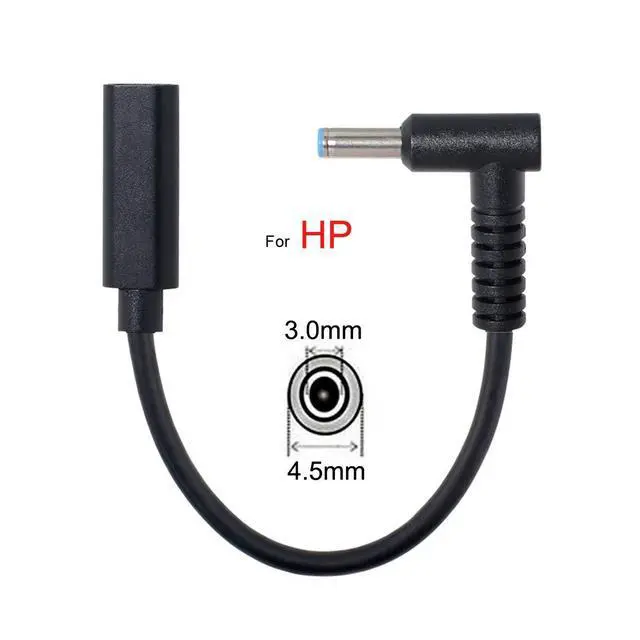 Alt view image 3 of 7 - Type C USB-C Female Input to DC 4.5x3.0mm Power PD Charge Cable fit for HP Laptop 18-20V
