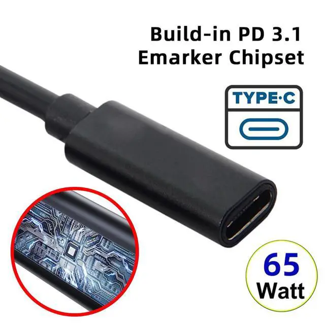 Alt view image 2 of 7 - Type C USB-C Female Input to DC 4.8x1.7mm Power PD Charge Cable 65W fit for Laptop 18-20V