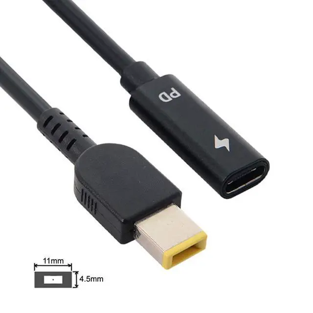 Alt view image 4 of 5 - Type C USB-C to Rectangle 11.0x4.5mm Power Plug PD Emulator Trigger Charge Cable for ThinkPad X1 Carbon