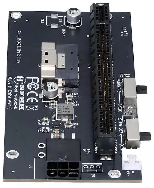 Main image of Slimline SFF-8654 74Pin 8X to PCIE PCI-Express 16x Adapter TGX with PCI-E 6Pin Power Switch Port