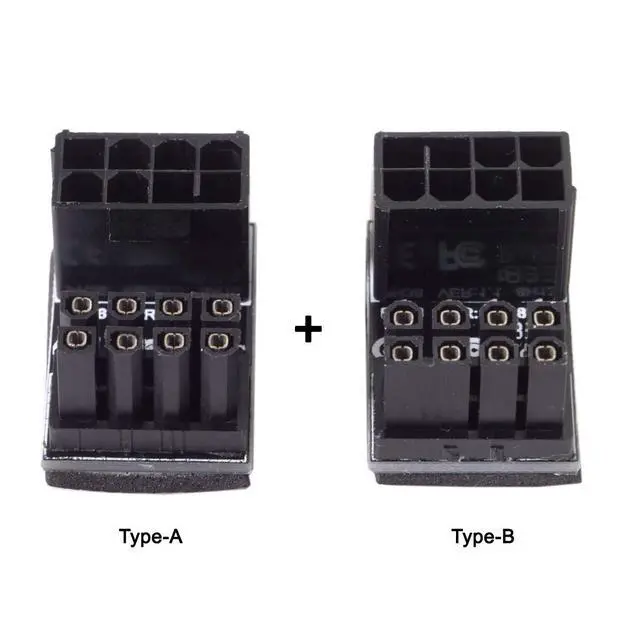 Alt view image 2 of 6 - ATX 8Pin Female to 8pin Male 180 Degree AngledPower Adapter for Desktops Graphics Card