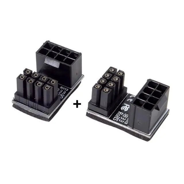Alt view image 3 of 6 - ATX 8Pin Female to 8pin Male 180 Degree AngledPower Adapter for Desktops Graphics Card