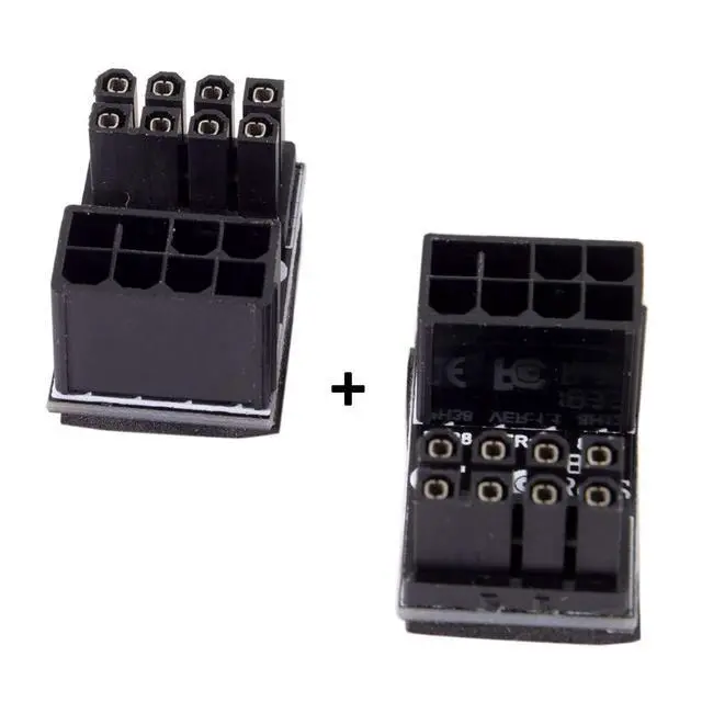 Alt view image 4 of 6 - ATX 8Pin Female to 8pin Male 180 Degree AngledPower Adapter for Desktops Graphics Card