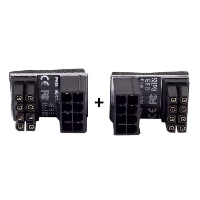 Alt view image 5 of 6 - ATX 8Pin Female to 8pin Male 180 Degree AngledPower Adapter for Desktops Graphics Card