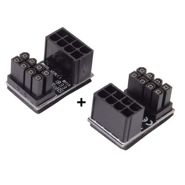 Alt view image 6 of 6 - ATX 8Pin Female to 8pin Male 180 Degree AngledPower Adapter for Desktops Graphics Card