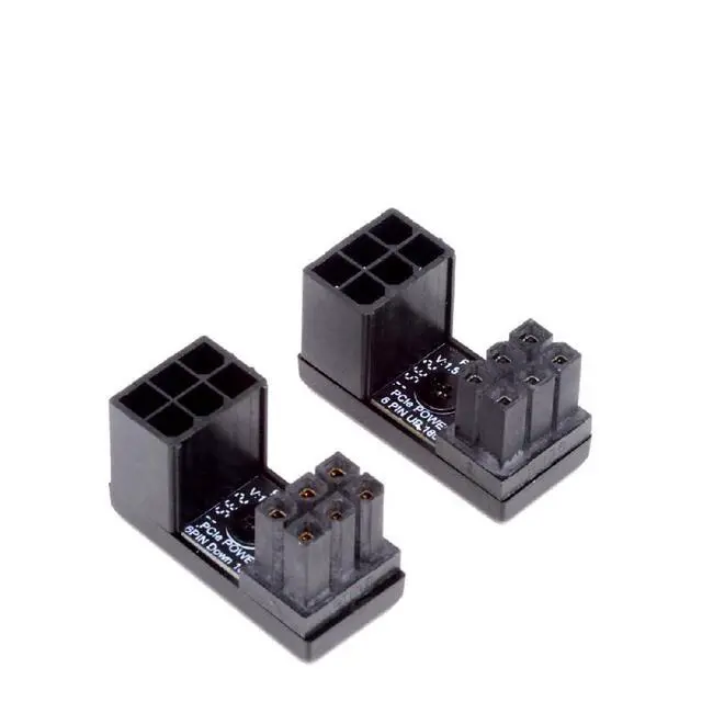 Alt view image 4 of 7 - ATX 6Pin Female to 6pin Male 180 Degree Angled Power Adapter for Desktops Graphics Card