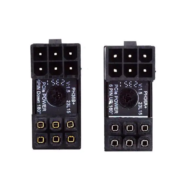 Alt view image 7 of 7 - ATX 6Pin Female to 6pin Male 180 Degree Angled Power Adapter for Desktops Graphics Card