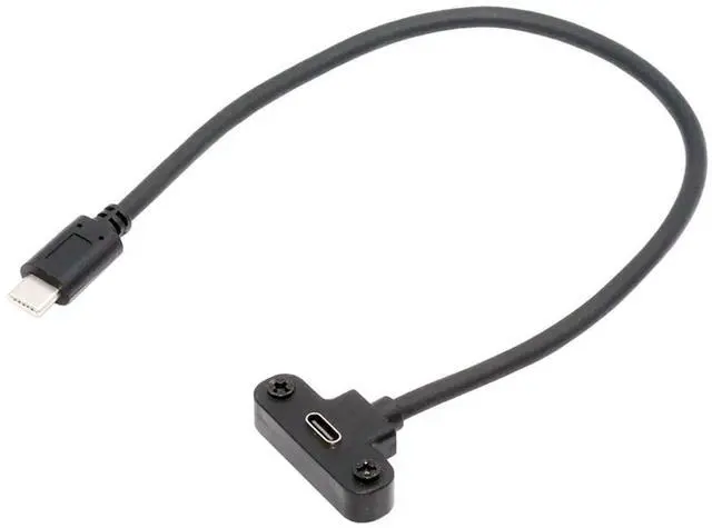 Main image of 480Mbps Type-C USB-C Male to USB-C Female Up Angled Extension Data Power Screw Locking Cable for Camera VR