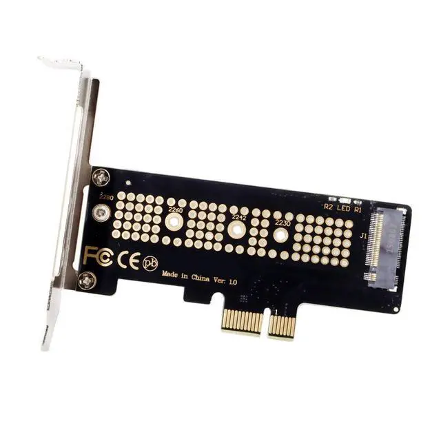 Alt view image 2 of 7 - Low Profile PCI-E 3.0 x4 Lane to M.2 NGFF M-Key SSD Nvme AHCI PCI Express Adapter Card
